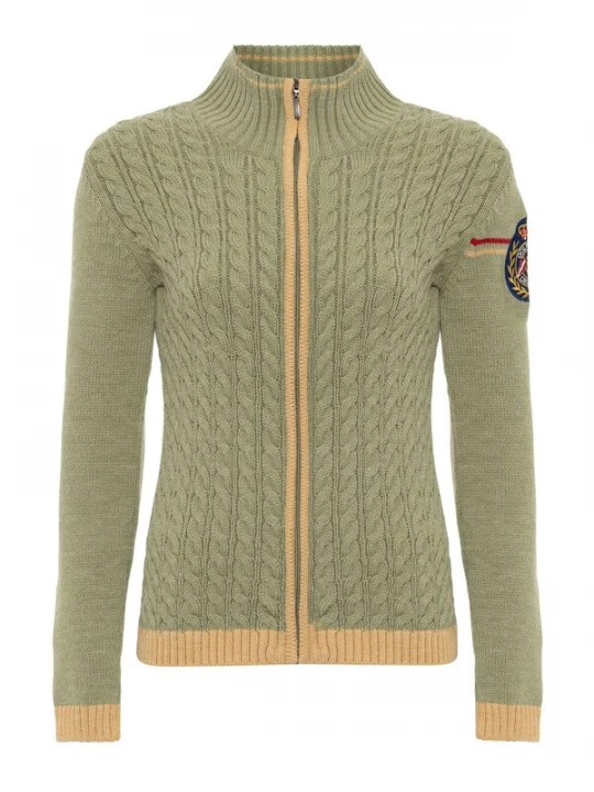 Foto van product Jacey Quinn Gebreid vest bruin / mosterd / groen