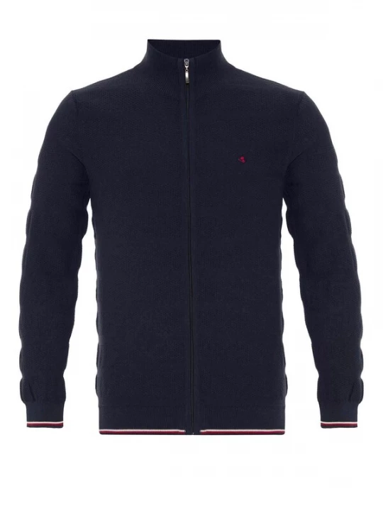 Foto van product Jacey Quinn Gebreid vest donkerblauw / rood / wit