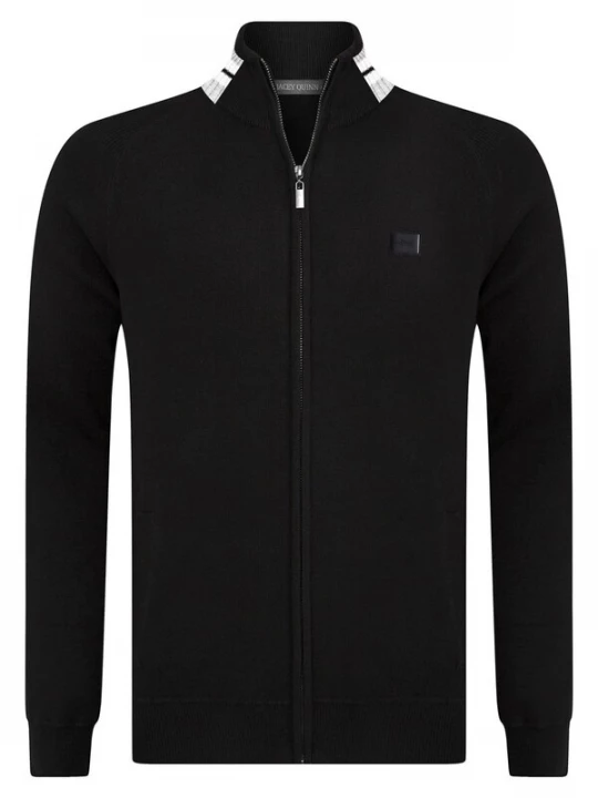 Foto van product Jacey Quinn Gebreid vest lichtgrijs / zwart / wit