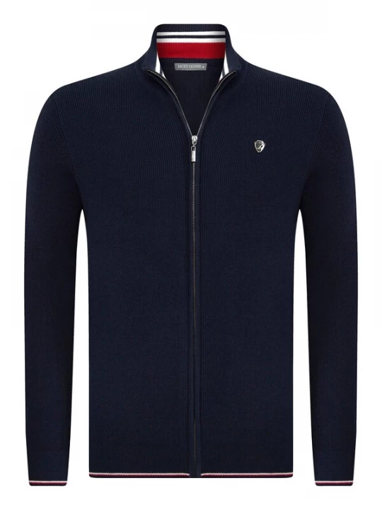 Foto van product Jacey Quinn Gebreid vest navy / zwart / wit