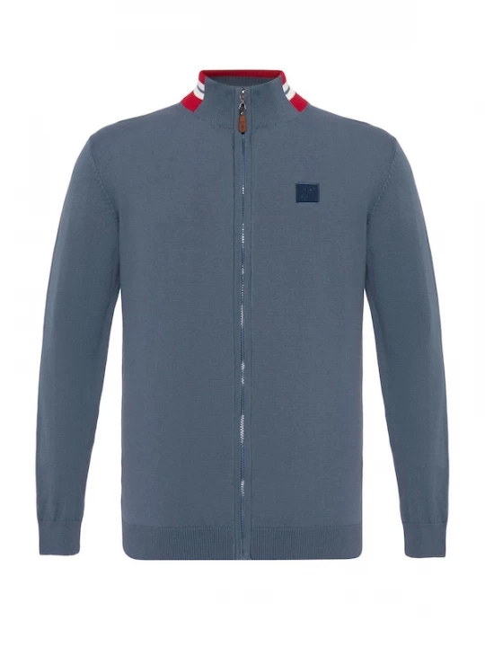 Foto van product Jacey Quinn Gebreid vest saffier / rood / wit
