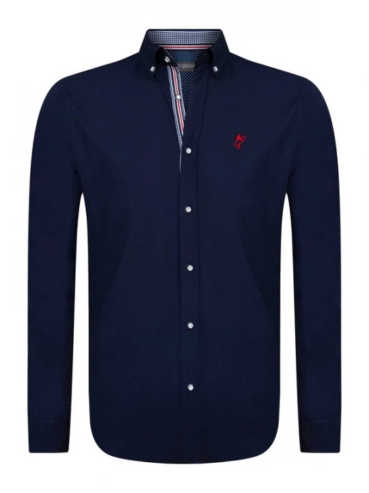 Foto van product Jacey Quinn Overhemd navy / bloedrood