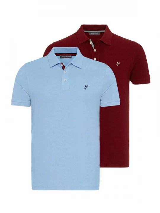 Foto van product Jacey Quinn Shirt blauw / wijnrood / wit