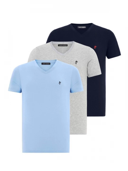 Foto van product Jacey Quinn Shirt lichtblauw / grijs / rood / zwart