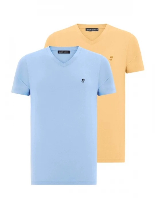 Foto van product Jacey Quinn Shirt lichtblauw / lichtoranje