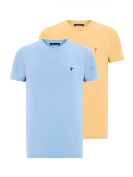 Foto van product Jacey Quinn Shirt nachtblauw / lichtblauw / safraan / lichtoranje