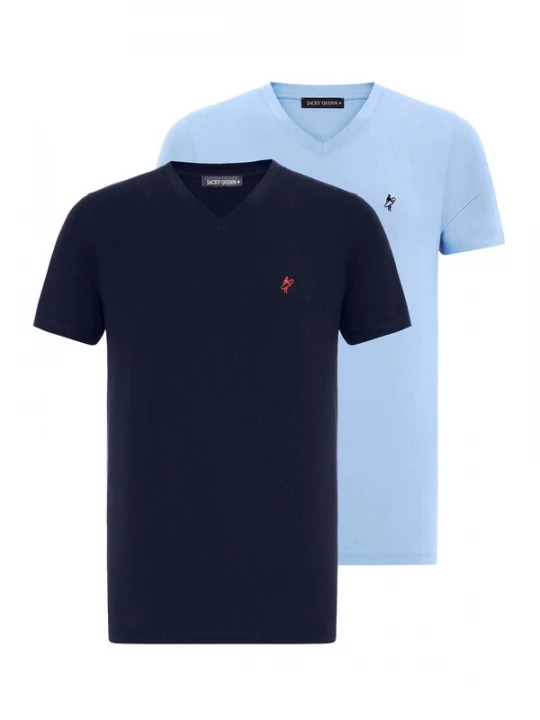 Foto van product Jacey Quinn Shirt navy / lichtblauw / rood