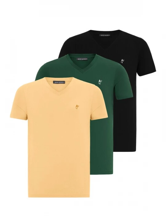 Foto van product Jacey Quinn Shirt safraan / donkergroen / abrikoos / zwart / wit