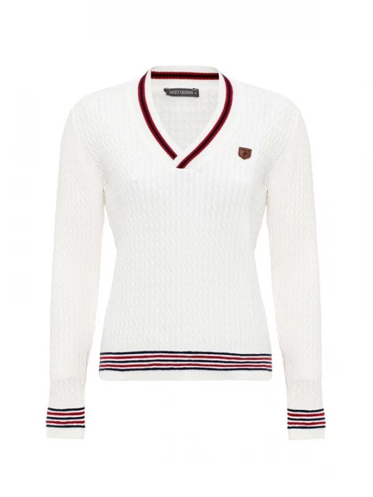 Foto van product Jacey Quinn Trui navy / karmijnrood / offwhite