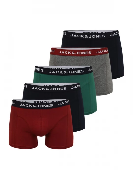 Foto van product JACK & JONES Boxershorts 'Bayer' donkerblauw / grijs / groen / wijnrood / wit