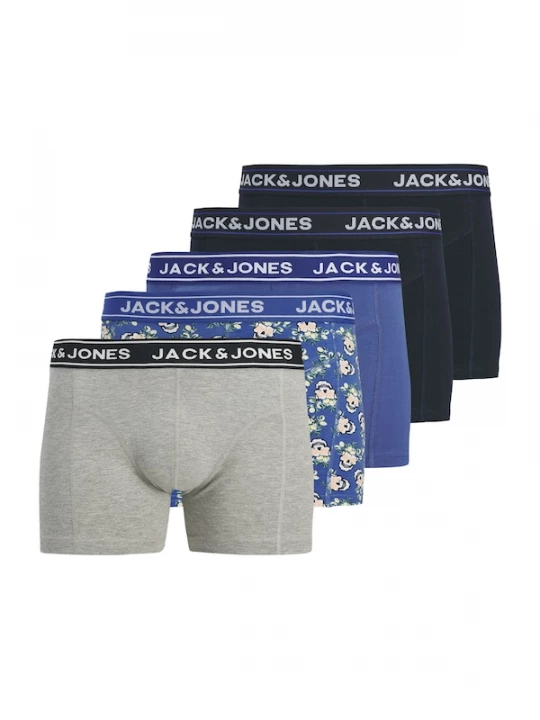 Foto van product JACK & JONES Boxershorts blauw / navy / grijs gemêleerd / rosa