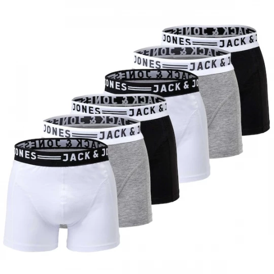 Foto van product JACK & JONES Boxershorts grijs gemêleerd / zwart / wit