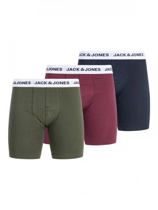 Foto van product JACK & JONES Boxershorts 'JACADRIAN' marine / olijfgroen / wijnrood / wit