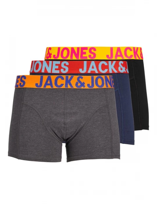 Foto van product JACK & JONES Boxershorts 'JACCrazy' donkerblauw / antraciet / oranje / zwart