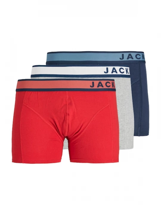 Foto van product JACK & JONES Boxershorts 'JACDenver' marine / lichtgrijs / grijs gemêleerd / donkerrood