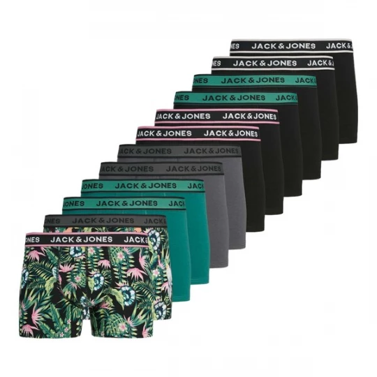 Foto van product JACK & JONES Boxershorts 'JACDREW' turquoise / grijs / donkergrijs / lichtroze / zwart / wit gemêleerd