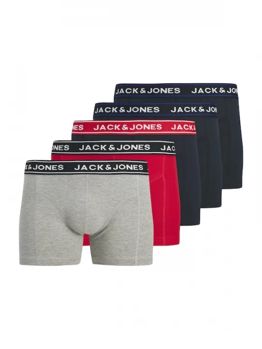 Foto van product JACK & JONES Boxershorts 'JACHector' marine / grijs gemêleerd / rood