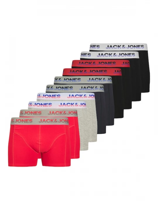 Foto van product JACK & JONES Boxershorts 'JACJadon' marine / grijs gemêleerd / rood / zwart