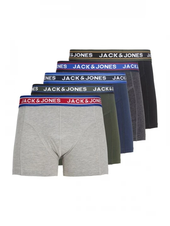 Foto van product JACK & JONES Boxershorts 'JACOliver' navy / donkergrijs / grijs gemêleerd / olijfgroen / zwart