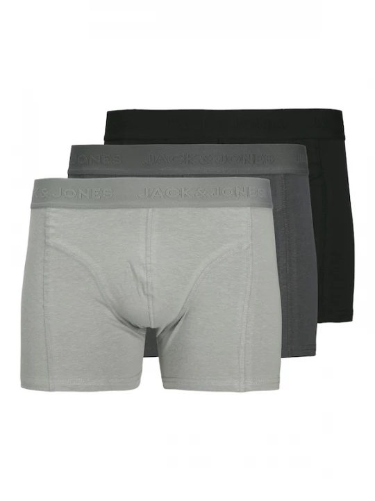 Foto van product JACK & JONES Boxershorts 'JACOrdinary' lichtgrijs / donkergrijs / zwart