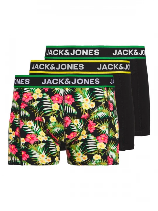 Foto van product JACK & JONES Boxershorts 'JACPink Flowers' groen / pink / zwart / wit