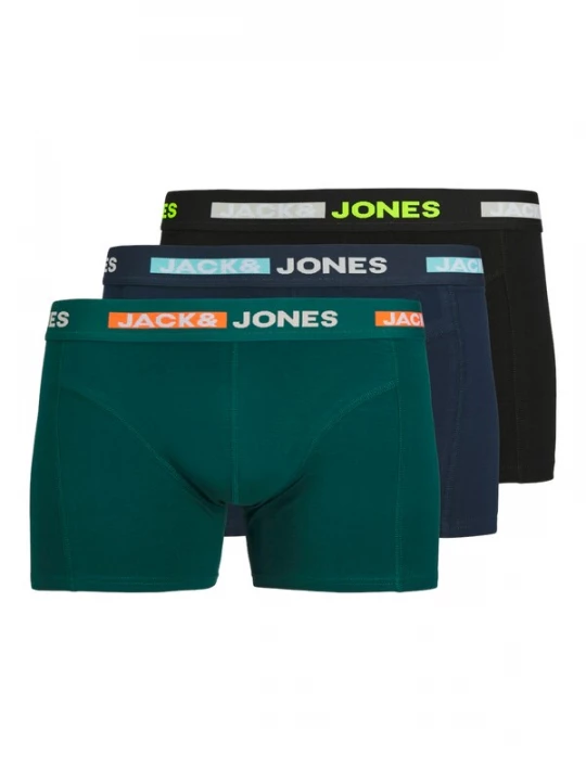 Foto van product JACK & JONES Boxershorts 'JACScott' navy / smaragd / oranje / zwart