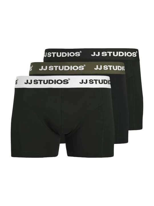 Foto van product JACK & JONES Boxershorts 'JACSOHO' kaki / zwart / wit