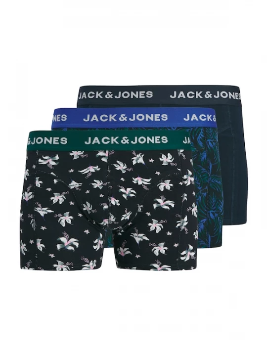 Foto van product JACK & JONES Boxershorts 'JACTODD FLOWER' nachtblauw / spar / zwart / wit