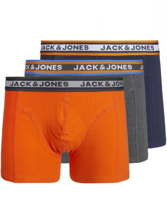 Foto van product JACK & JONES Boxershorts 'MYLE' navy / grijs / oranje / wit