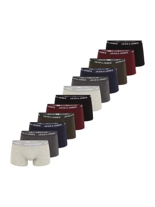 Foto van product JACK & JONES Boxershorts navy / lichtgrijs / kaki / karmijnrood