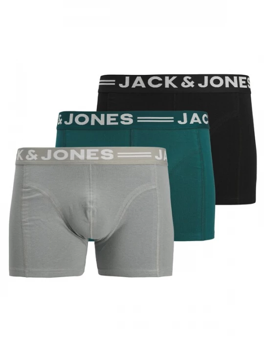 Foto van product JACK & JONES Boxershorts 'Sense' grijs / donkergroen / zwart