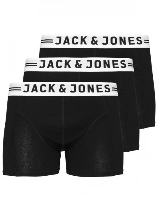 Foto van product JACK & JONES Boxershorts 'Sense' zwart gemêleerd / wit