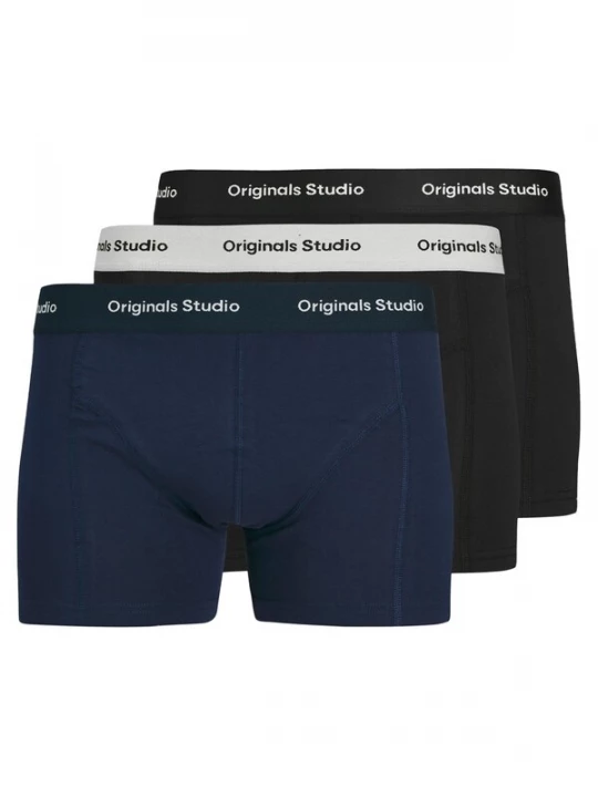 Foto van product JACK & JONES Boxershorts 'Vesterbro Solid' donkerblauw / zwart / wit