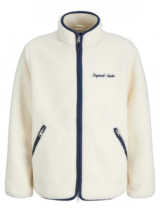 Foto van product Jack & Jones Junior Fleece jas 'Norrebro ' navy / wit