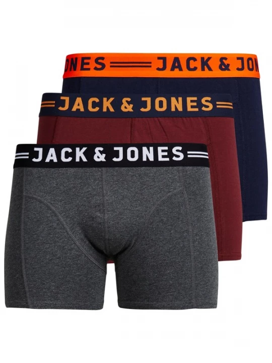 Foto van product Jack & Jones Junior Onderbroek 'Jaclichfield' grijs / oranje / wijnrood / zwart