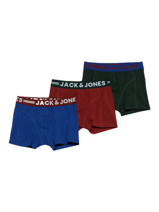 Foto van product Jack & Jones Junior Onderbroek 'JACLICHFIELD' royal blue / koningsblauw / donkergroen / karmijnrood / wit