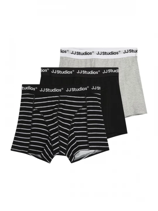 Foto van product Jack & Jones Junior Onderbroek 'JACSOHO' grijs gemêleerd / zwart / wit