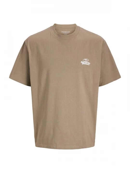 Foto van product Jack & Jones Junior Shirt 'JCO Retreat Typographic' donkerbeige / citroen / wit