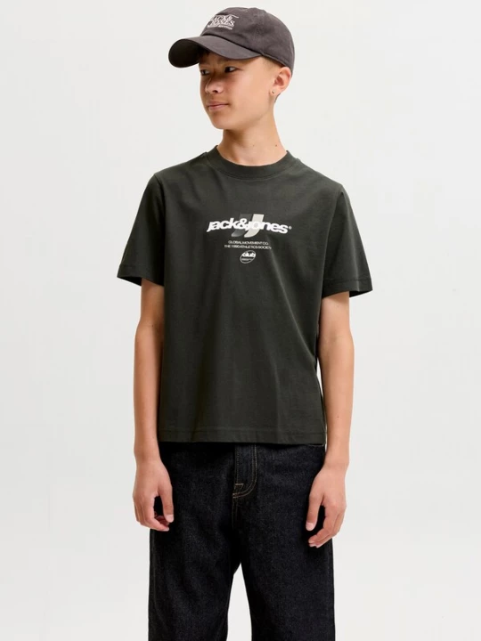 Foto van product Jack & Jones Junior Shirt 'JCOCLUB' crème / grafiet / wit