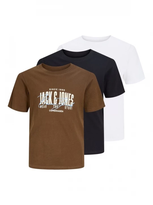Foto van product Jack & Jones Junior Shirt 'JJAERO' lichtblauw / bruin / zwart / wit