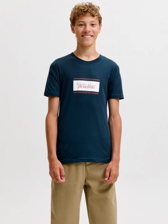 Foto van product Jack & Jones Junior Shirt 'JJBUSTER' marine / rood / wit