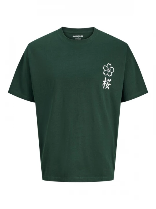 Foto van product Jack & Jones Junior Shirt 'JJDYLAN' donkergroen / wit