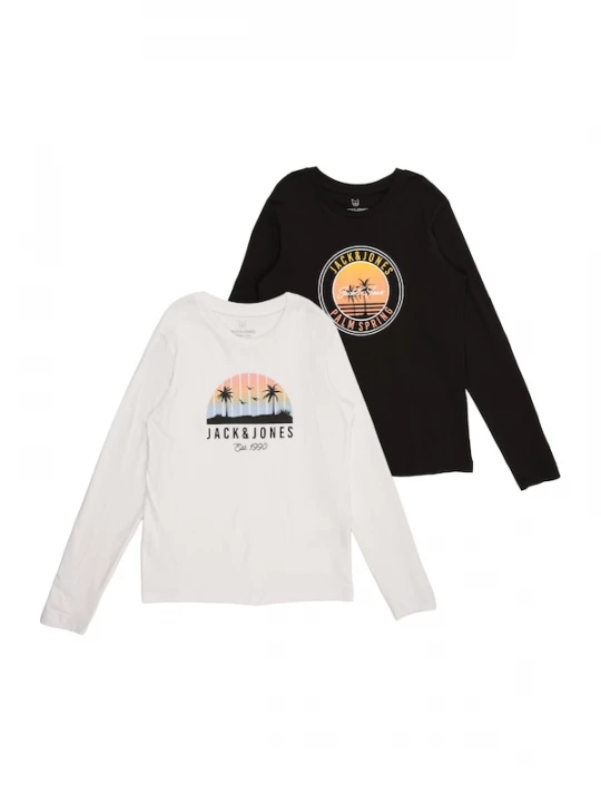 Foto van product Jack & Jones Junior Shirt 'JJPALM' oranje / lichtroze / zwart / wit