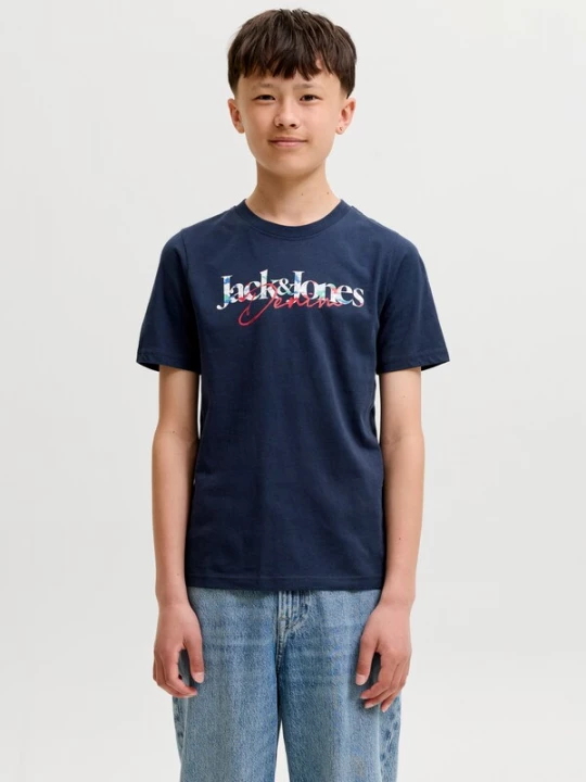 Foto van product Jack & Jones Junior Shirt 'JJTOM' marine / donkerrood / wit