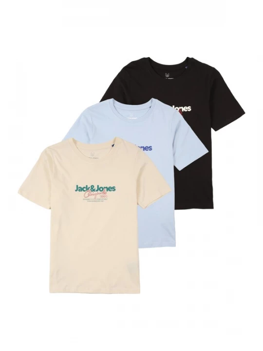 Foto van product Jack & Jones Junior Shirt 'JORCASSIS' beige / lichtblauw / donkerrood / zwart