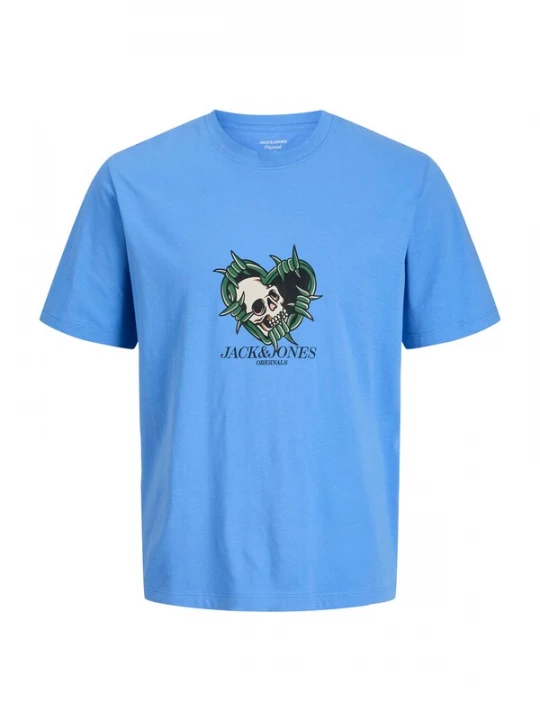 Foto van product Jack & Jones Junior Shirt 'JORCATSKILLS SKULL' ecru / royal blue / koningsblauw / groen / zwart