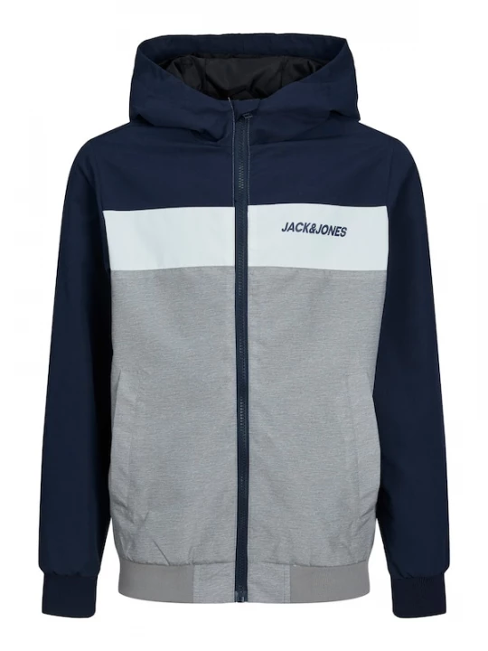 Foto van product Jack & Jones Junior Tussenjas 'Rush' navy / basaltgrijs / wit
