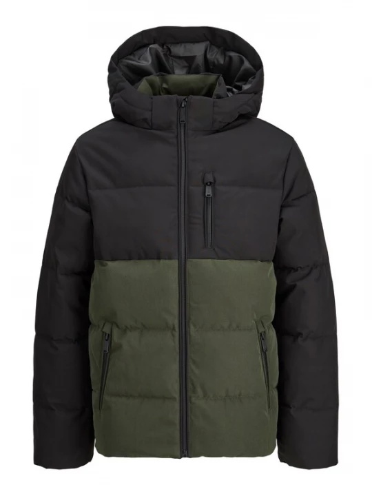 Foto van product Jack & Jones Junior Winterjas 'JJEBECKS' olijfgroen / zwart