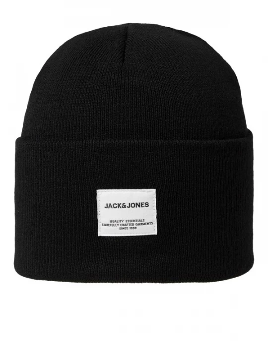 Foto van product JACK & JONES Muts 'Long Knit' zwart / wit
