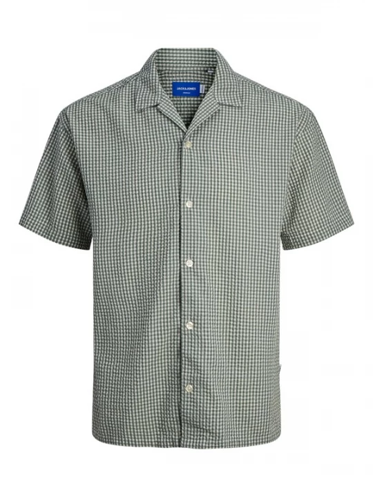 Foto van product JACK & JONES Overhemd 'Easter Palma' crème / donkergroen